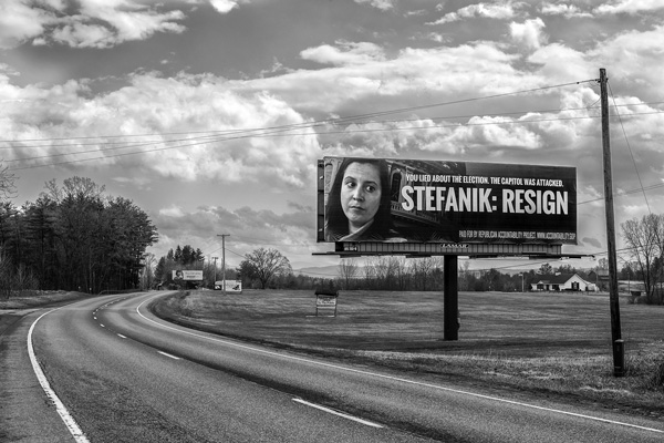 A billboard along Route 149 in Fort Ann, N.Y., calls on U.S. Rep. Elise Stefanik, R-Schuylerville, to resign. The message was bankrolled by a group of anti-Trump conservatives. Joan K. Lentini photo