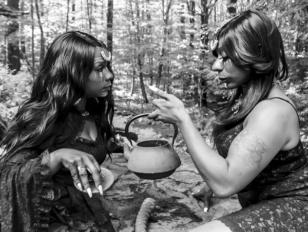 Alyse Grange and Kahywanda Wilson worked with photographer Shanta Lee to create "Obeah'd," one of a series of Lee's photos in the exhibit "Dark Goddess: Sacroprofanity" at the Bennington Museum.Courtesy of Shanta Lee
