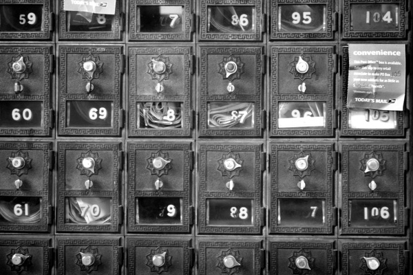 Post office boxes photo by Tony Israel